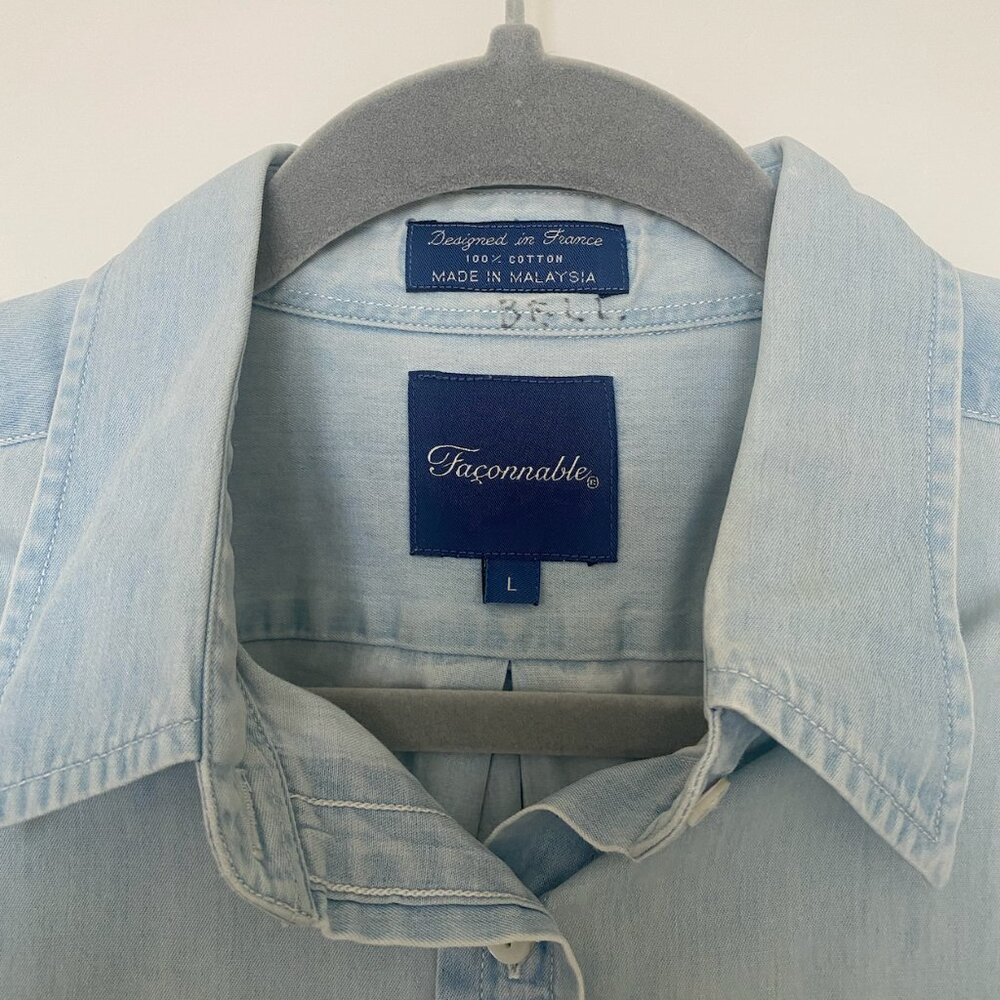 Facconable Washed Denim Button Down - image 4